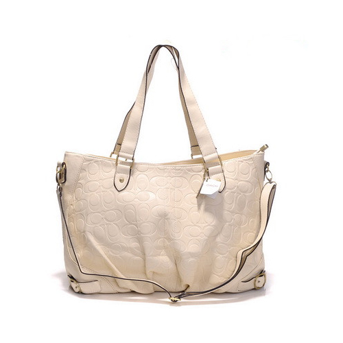 Coach Embossed In Monogram Large White Satchels DGH | Coach Outlet Canada